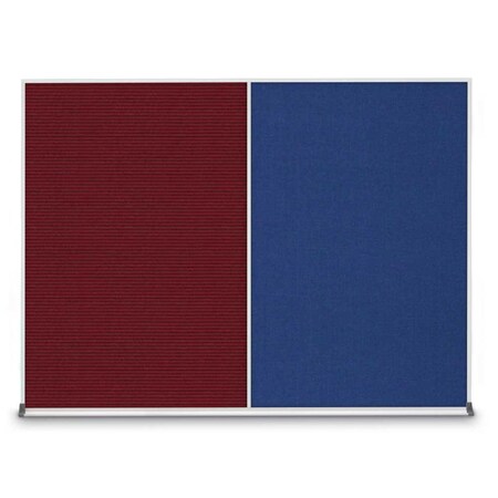 United Visual Products Triple Door Radius Corkboard, 96"X48", B UV8006-BLACK-CINNABA